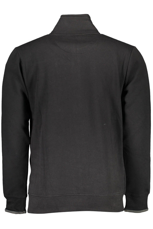 Elegant Black Long-Sleeved Zip Sweatshirt