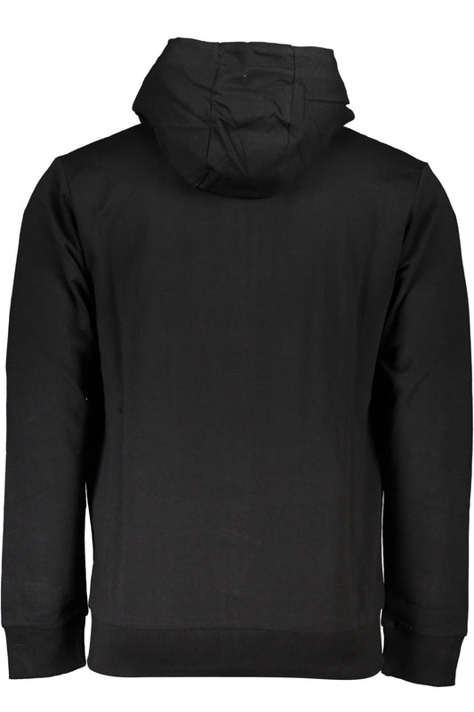 Elegant Black Cotton Hooded Sweatshirt