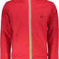 Elegant Red Hooded Sweater with Contrasting Details