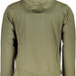 Green High-Collar Zip Hoodie with Embroidery