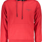 Red Hooded Long-Sleeve Sweatshirt with Logo