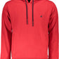 Elegant Red Hooded Sweatshirt with Embroidery