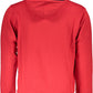 Red Hooded Long-Sleeve Sweatshirt with Logo