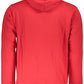 Elegant Red Hooded Sweatshirt with Embroidery