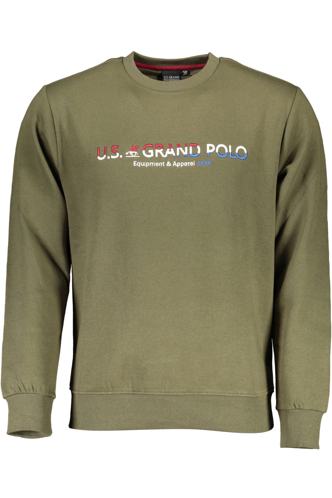 Embroidered Green Cotton Sweater - Men's Essential