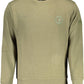 Chic Green Round Neck Cotton Sweatshirt