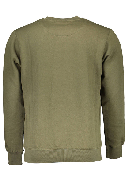 Embroidered Green Cotton Sweater - Men's Essential