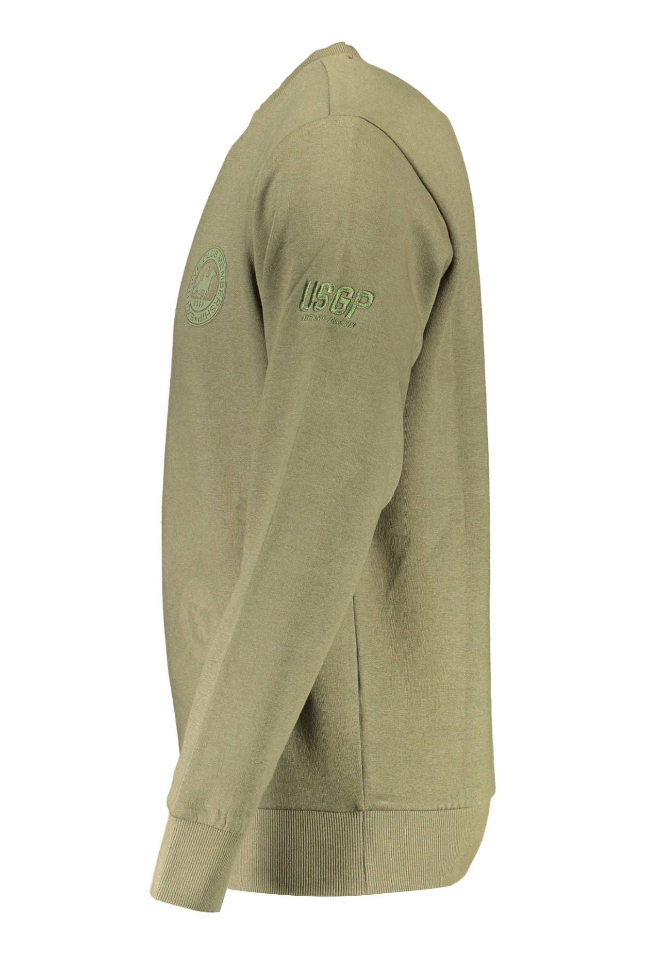 Chic Green Round Neck Cotton Sweatshirt