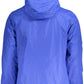 Chic Blue Hooded Waterproof Jacket