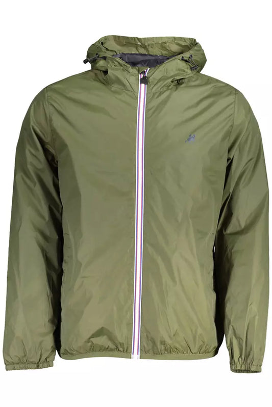 Green Hooded Waterproof Nylon Jacket