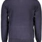 Equestrian Chic Blue Long-Sleeved Crew-Neck Sweater