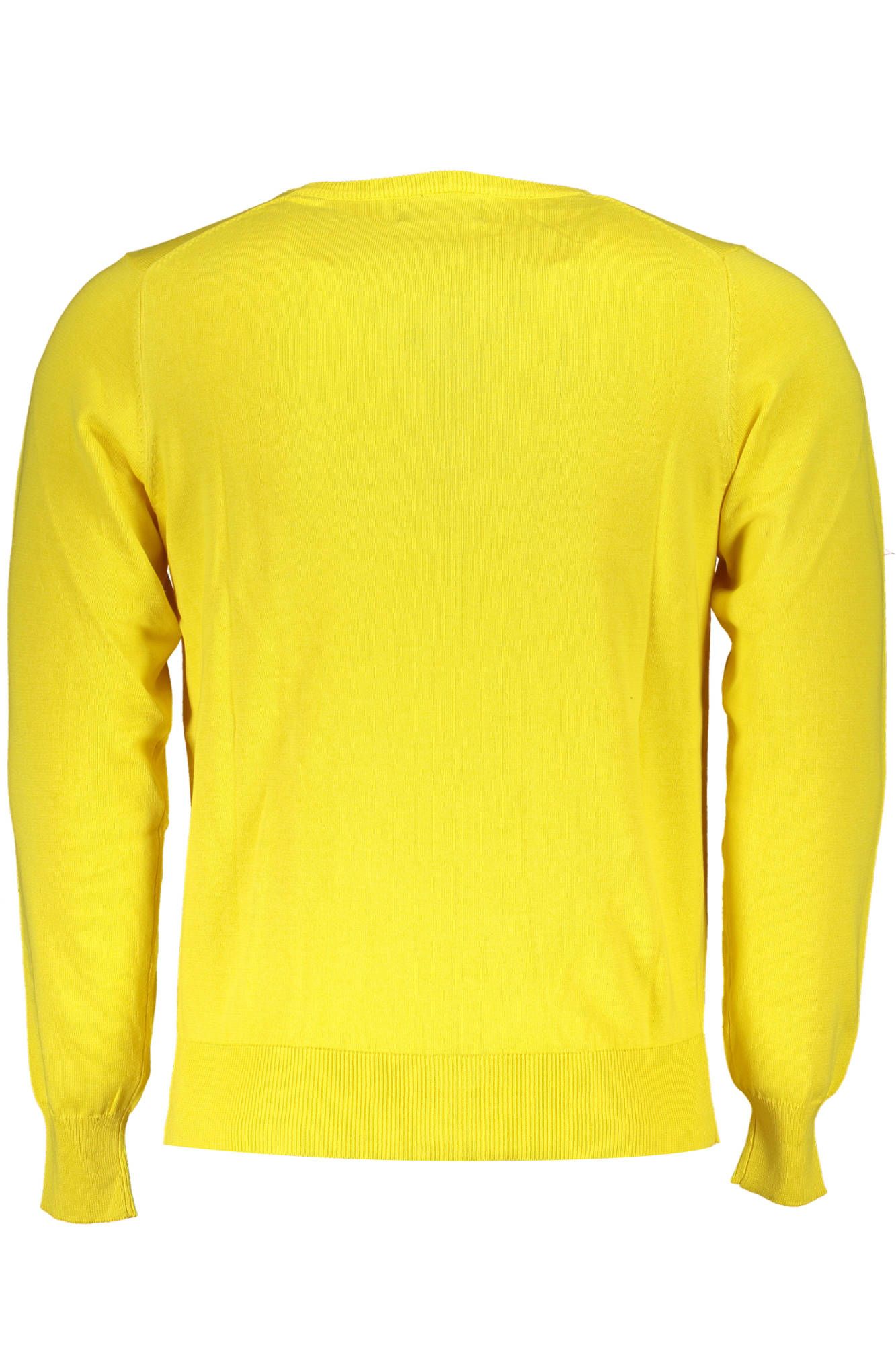 Elegant Yellow Polo Sweater with Embroidery