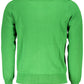 Round Neck Embroidered Green Sweater