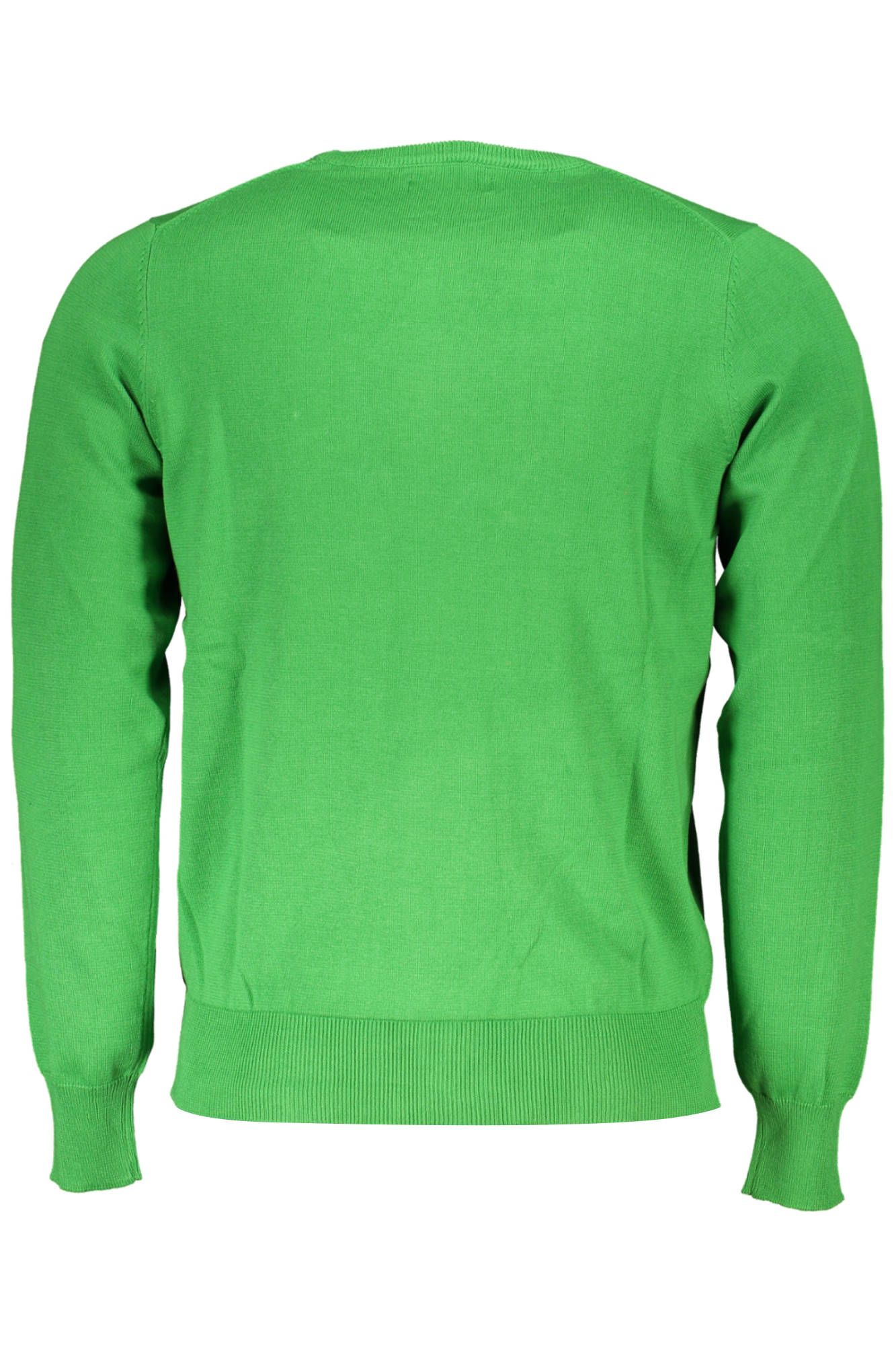 Round Neck Embroidered Green Sweater