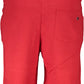 Sporty Red Cotton Shorts with Logo Embroidery