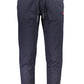 Chic Blue Athletic Pants with Embroidered Detail