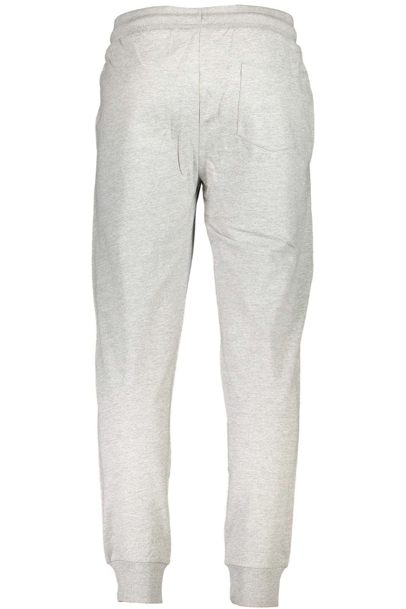 Gray Cotton Sports Joggers with Cuff Ankle Detail