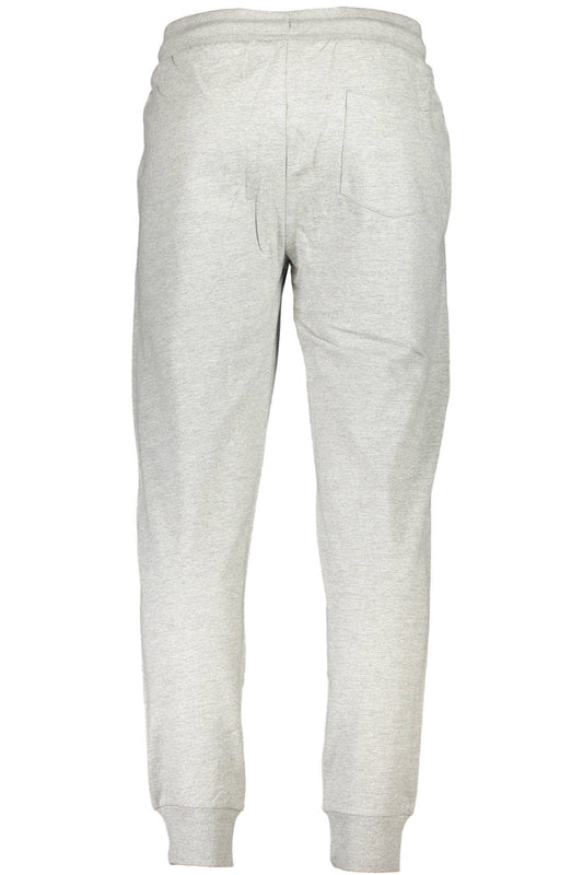 Gray Cotton Sports Joggers with Cuff Ankle Detail