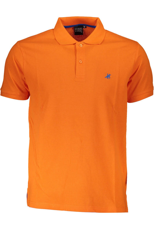 Elegant Orange Cotton Polo Shirt