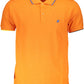 Orange Contrast Embroidered Polo Shirt
