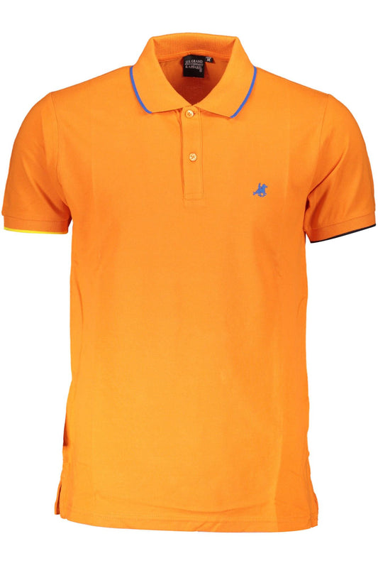 Orange Contrast Embroidered Polo Shirt
