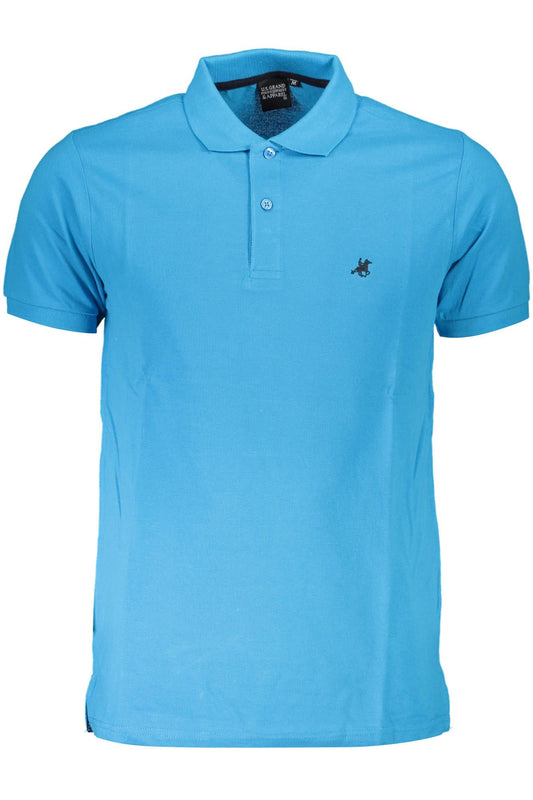 Elegant Light Blue Cotton Polo Shirt
