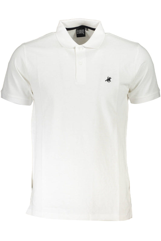 Elegant White Embroidered Polo Shirt