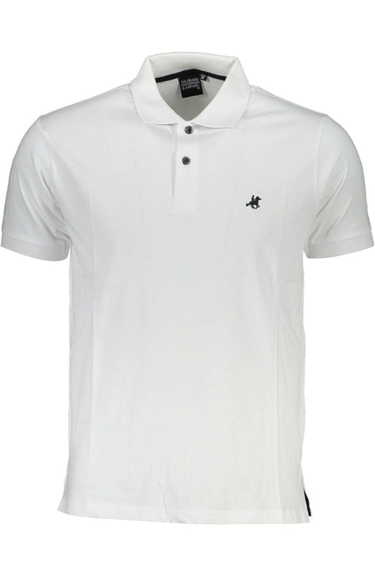 Elegant White Polo Shirt with Embroidery