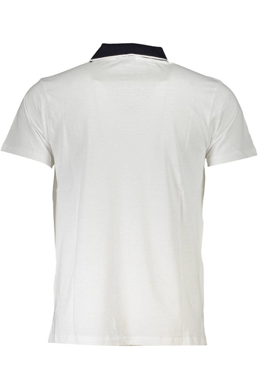 Elegant White Cotton Polo Shirt with Contrasting Details