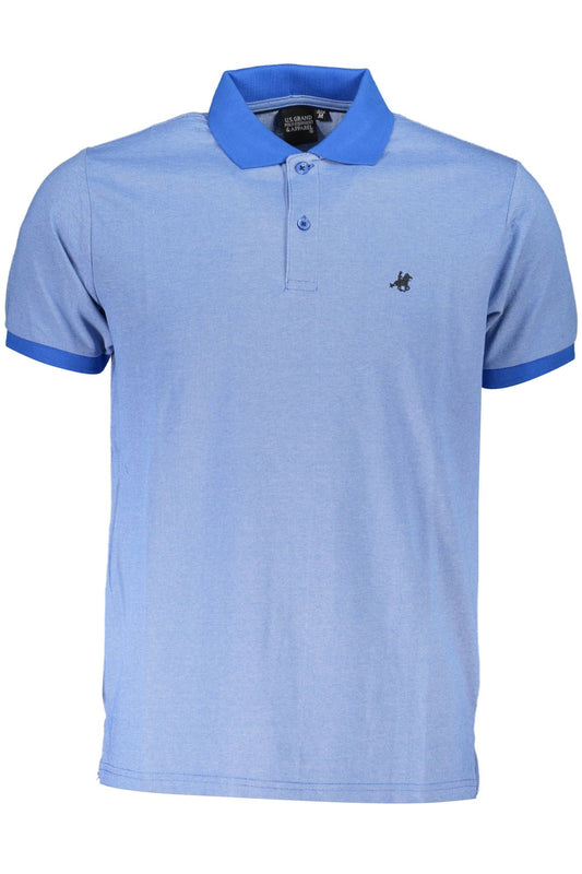 Elegant Short-Sleeved Blue Polo