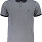 Chic Blue Contrast Detail Polo Shirt
