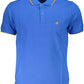 Sleek Blue Summer Polo with Contrasting Details