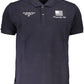 Blue Contrast Detail Polo with Logo