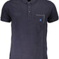 Elegant Blue Polo Shirt with Contrasting Details