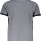 Chic Blue Contrast Detail Polo Shirt