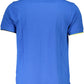 Sleek Blue Summer Polo with Contrasting Details