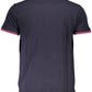 Elegant Blue Embroidered Polo Shirt