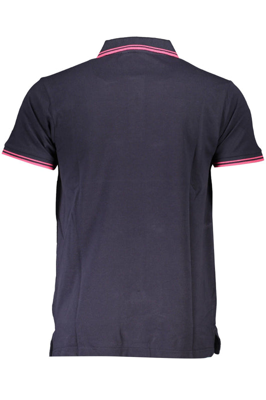 Elegant Blue Embroidered Polo Shirt