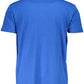 Elegant Blue Cotton Polo with Embroidery