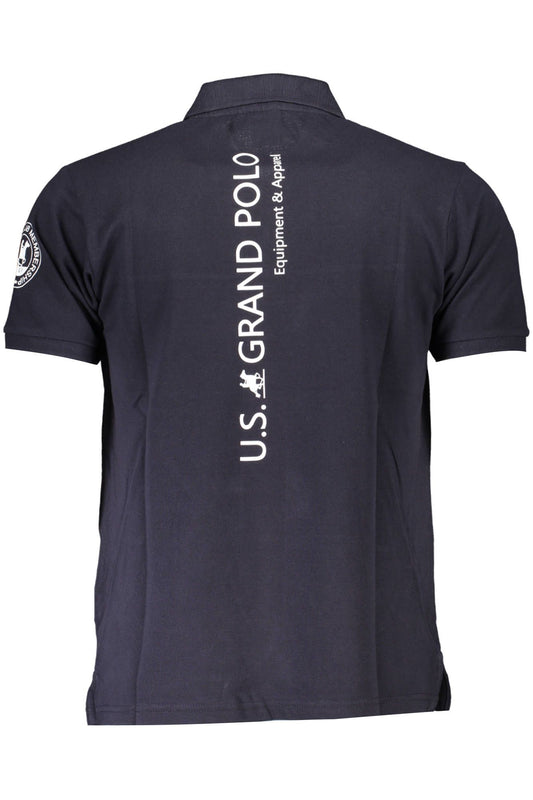 Blue Contrast Detail Polo with Logo