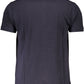 Elegant Blue Short-Sleeved Embroidered Polo
