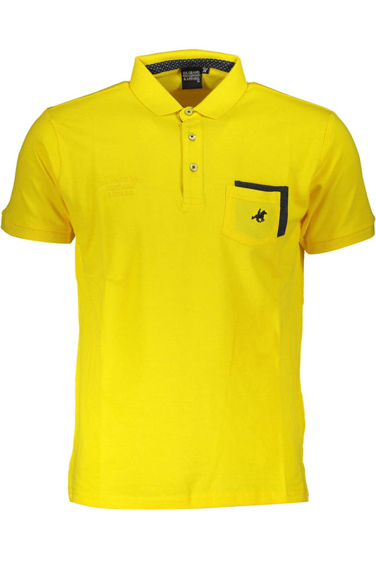 Elegant Yellow Polo Shirt with Embroidery