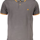 Elegant Gray Contrast Detail Polo Shirt