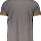Elegant Gray Contrast Detail Polo Shirt