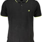 Elegant Black Cotton Polo with Contrasting Details