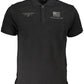 Chic Contrast Detail Black Polo Shirt