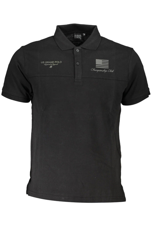 Chic Contrast Detail Black Polo Shirt