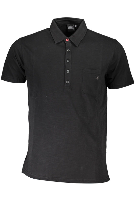 Elegant Black Polo with Embroidery Detail