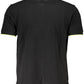 Elegant Black Cotton Polo with Contrasting Details