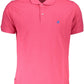 Chic Pink Cotton Polo with Elegant Embroidery